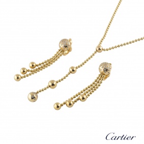 Cartier Yellow Gold Diamond Draperie Jewellery Suite